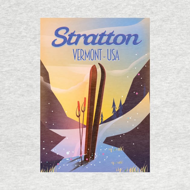 Stratton Vermont USA ski poster by nickemporium1
